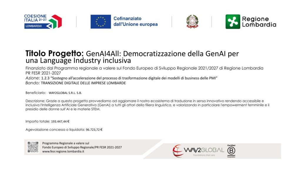 GenAl4AIl - Democratizzazione della GenAl per una Language Industry inclusiva